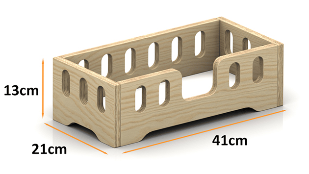 Wymiary drewnianego łóżeczka dla lalek MINI TILA 2